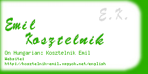 emil kosztelnik business card